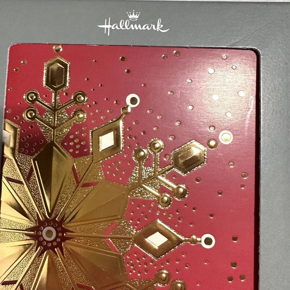 Hallmark 16 Christmas Cards 17 envelopes  Christmas Wishes Red Gold Snow NIB